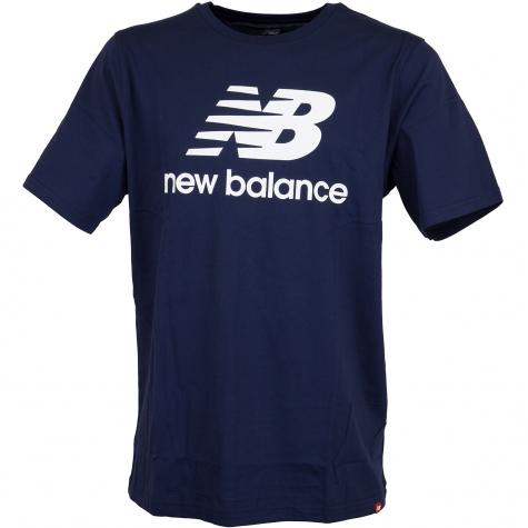 New Balance T-Shirt Essentials Stacked dunkelblau 