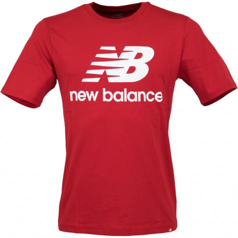 New Balance T-Shirt Essentials Stacked rot/weiß 