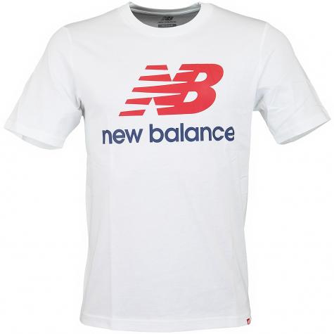 New Balance T-Shirt Essentials Stacked weiß 