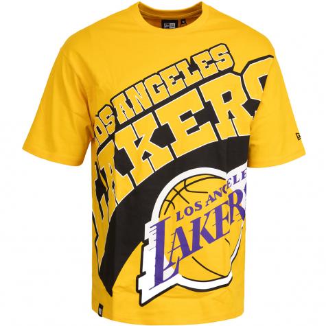 T-Shirt New Era NBA Large Wordmark Los Angeles Lakers Oversized yellow 