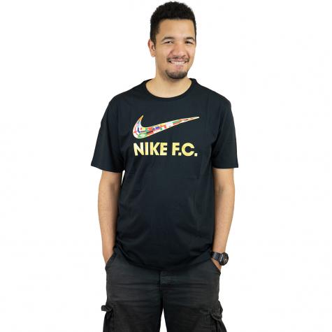 Nike T-Shirt F.C. Swoosh Flag schwarz/gold