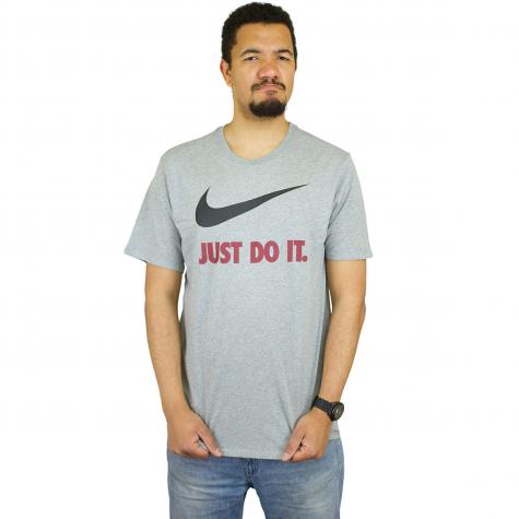 Nike T-Shirt Just Do It Swoosh grau/rot 