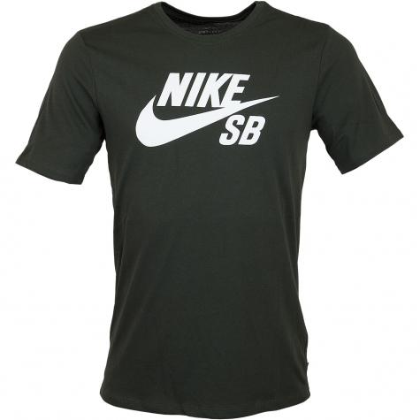 Nike T-Shirt SB Logo sequoia/weiß 