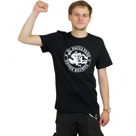 St.Pauli T-Shirt Gegen Rechts schwarz