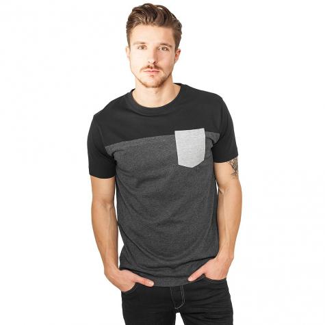 Urban Classics T-Shirt 3-Tone Pocket charcoal/black/grey 