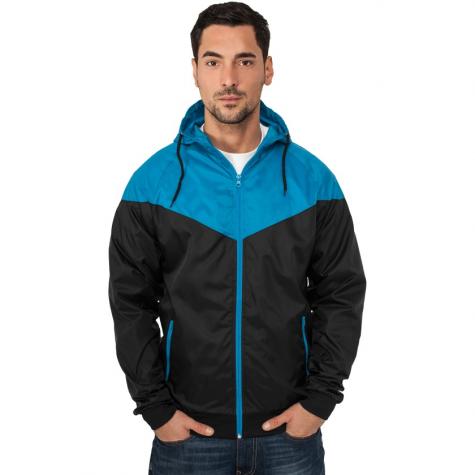 Jacke Urban Classics Arrow Windrunner Regular Fit black/türkis 