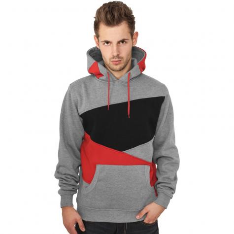 Urban Classics Hoody Zig Zag grau/rot/schwarz 