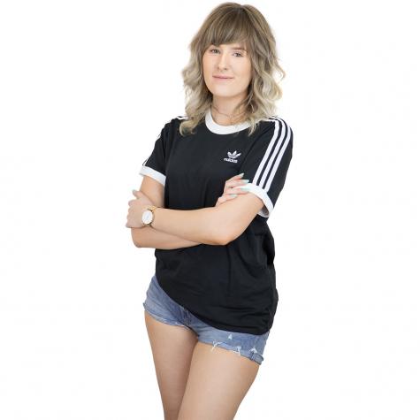 Adidas Originals Damen T-Shirt 3 Stripes schwarz/weiß 