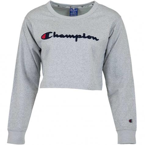Champion Damen Sweatshirt Logo grau