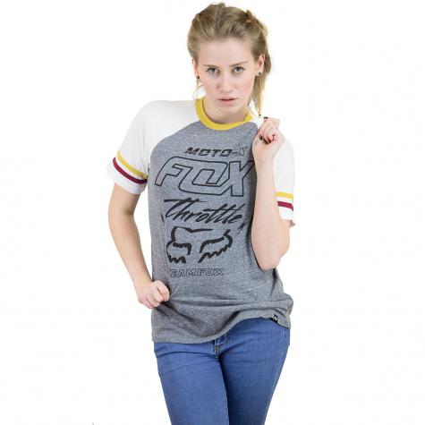 Fox Damen T-Shirt Throttle Maniac Raglan grau 