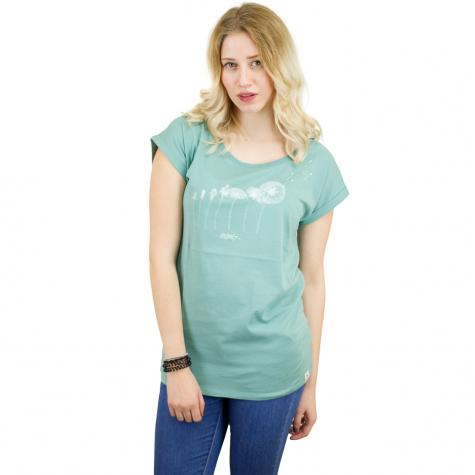 Kiwistar T-Shirt Donna Veste A Vita, Turchese Con Motivio Cervo/Renna, 100% Cotone, Taglia XL, Casual E Originale