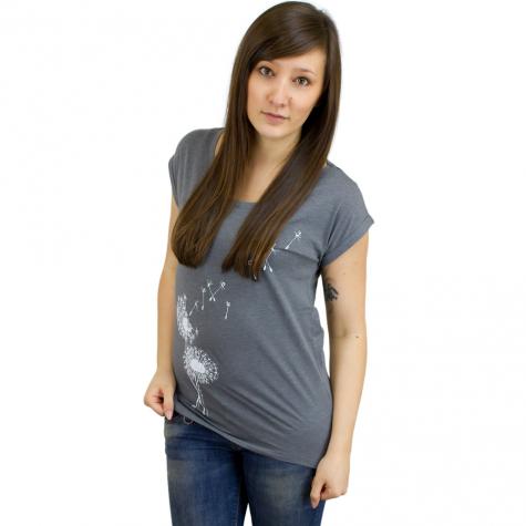 Iriedaily Damen T-Shirt Pusteblume dunkelgrau