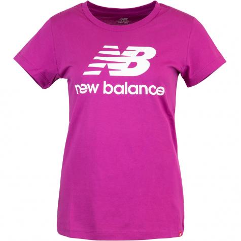 New Balance Essentials Stacked Logo Damen Shirt lila 