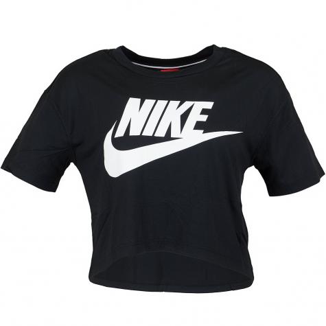 Nike Damen T-Shirt Essential Crop schwarz/weiß 