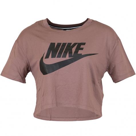 Nike Damen T-Shirt Essential Crop mauve/schwarz 