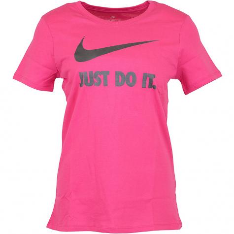 Nike Damen T-Shirt Just Do It Swoosh pink/schwarz 