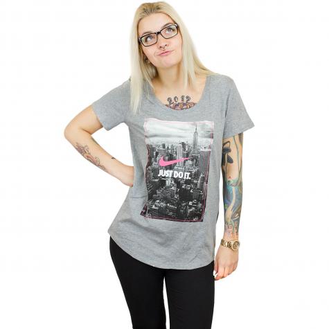 Nike Damen T-Shirt Photo Just Do It grau/pink 