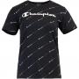 Champion Allover Print Damen T-Shirt schwarz