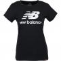 New Balance Damen T-Shirt Essentials Stacked Logo schwarz