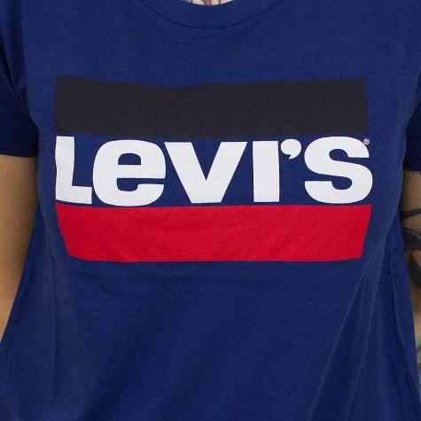 Levis Damen T-Shirt Perfect Sportswear Logo dunkelblau 