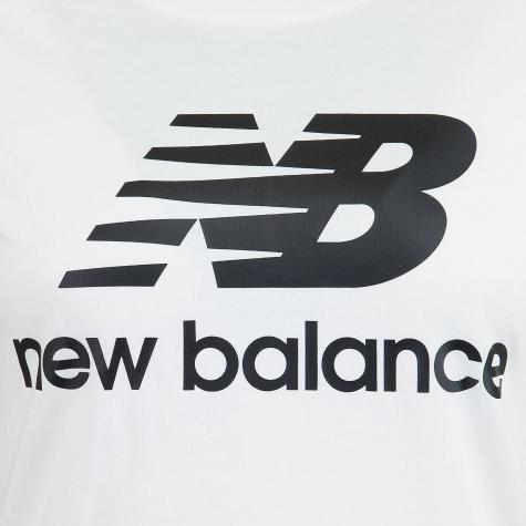 New Balance Damen T-Shirt Essentials Stacked Logo weiß/schwarz 