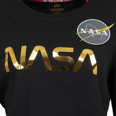 Alpha Industries Damen Sweatshirt NASA PM schwarz/gold