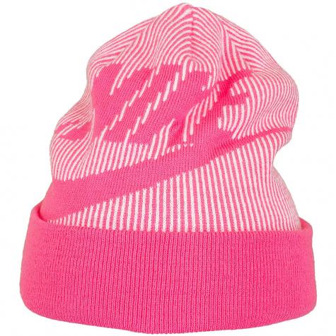 Nike Damen Beanie Cuffed Pom pink/weiß 