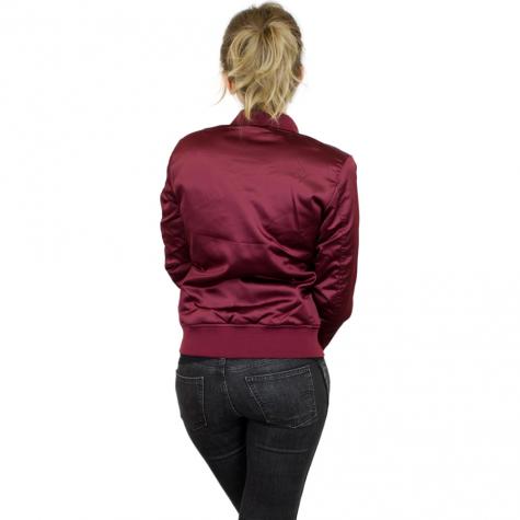 Urban Classics Damen Bomberjacke Satin Bomber burgundy weinrot 