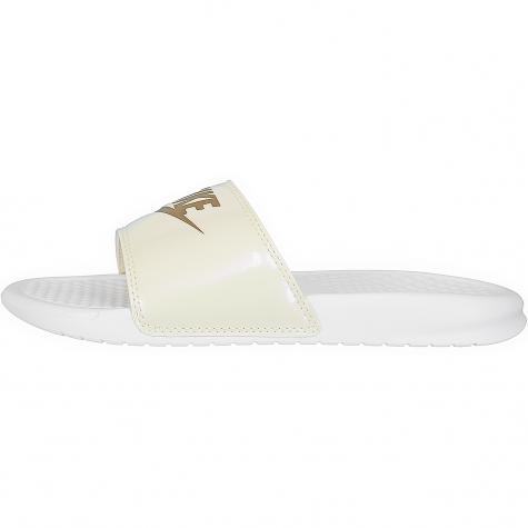 Nike Damen Badelatschen Benassi Just Do It weiß/gold 