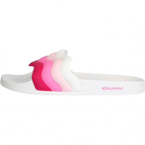 Badelatschen Girls Superga Curly Padded Stripes white/pink