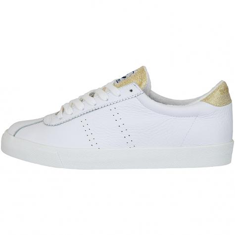 Superga Damen Sneaker Comflealame weiß/gold 