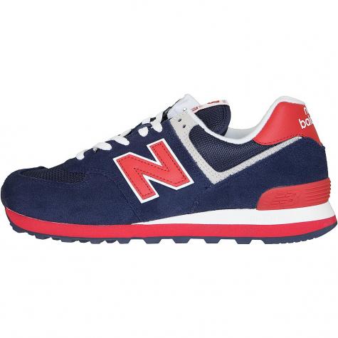 New Balance Sneaker 574 Leder/Textil dunkelblau/rot