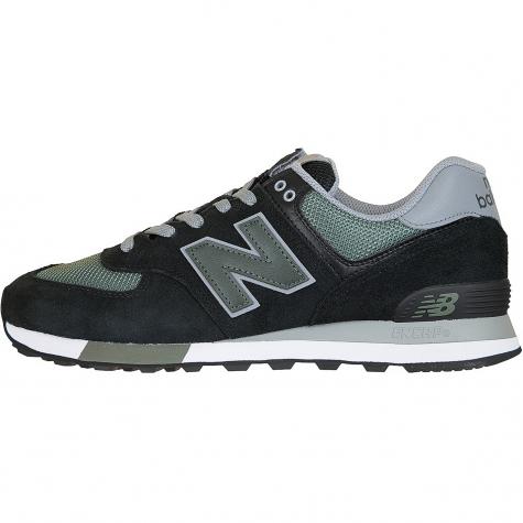 New Balance Sneaker 574 Leather/Textile/PU schwarz/grün