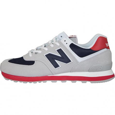 New Balance Sneaker 574 Leder/Textil grau/dunkelblau 