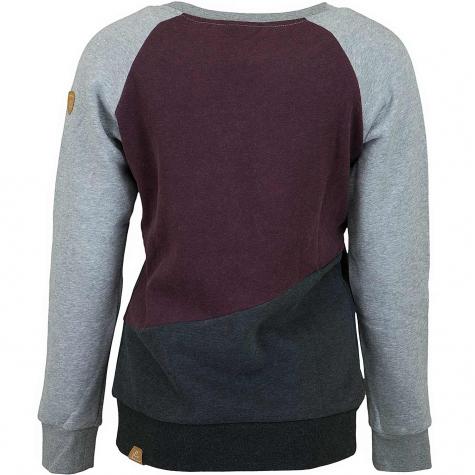 Ragwear Damen Sweatshirt Daria Block grau/weinrot 