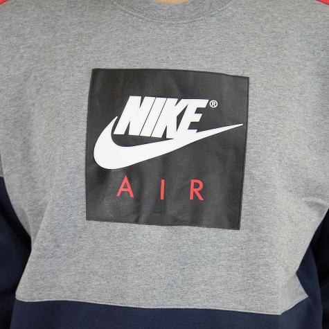 Nike Sweatshirt Air Fleece grau/dunkelblau/rot 