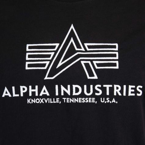 Alpha Industries Basic Embroidery T-Shirt schwarz weiß 