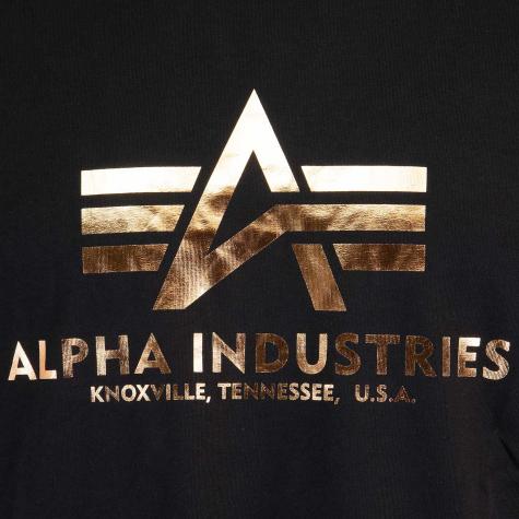 Alpha Industries Basic Foil Print T-Shirt schwarz/copper 