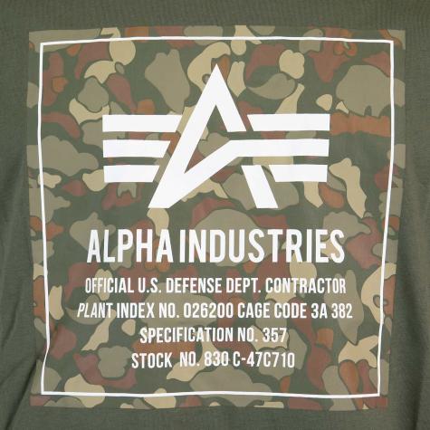 Alpha Industries Camo Block Herren T-Shirt dark olive 