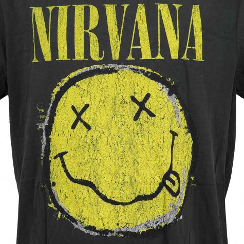 Amplified T-Shirt Nirvana Worn Out Smiley dunkelgrau 