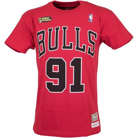 Mitchell & Ness T-Shirt Chicago Bulls Rodman rot 