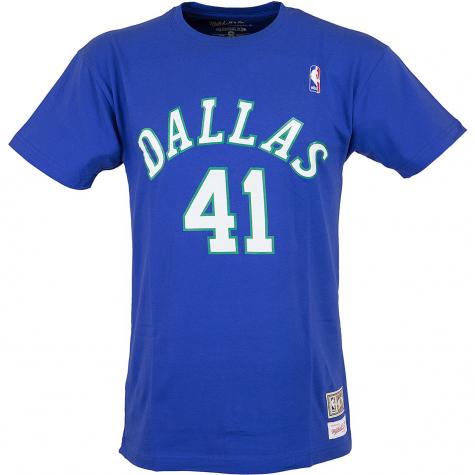 Mitchell & Ness T-Shirt Dallas Mavericks Nowitzki blau 
