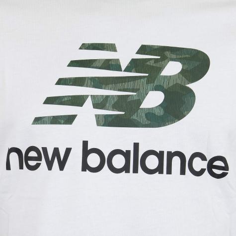 New Balance T-Shirt Essentials Stack Logo weiß/camouflage 