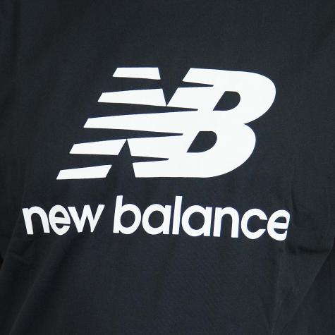 New Balance T-Shirt Essentials Stacked schwarz/weiß 