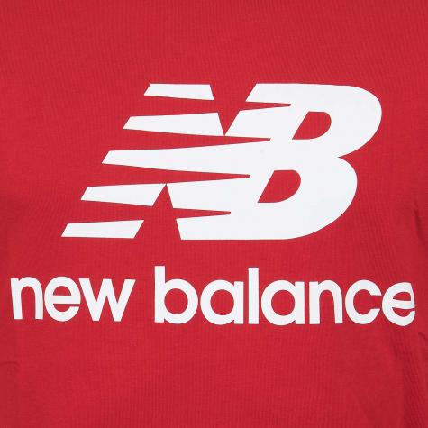 New Balance T-Shirt Essentials Stacked rot/weiß 