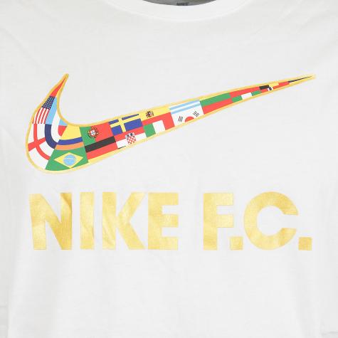 Nike T-Shirt F.C. Swoosh Flag weiß/gold 