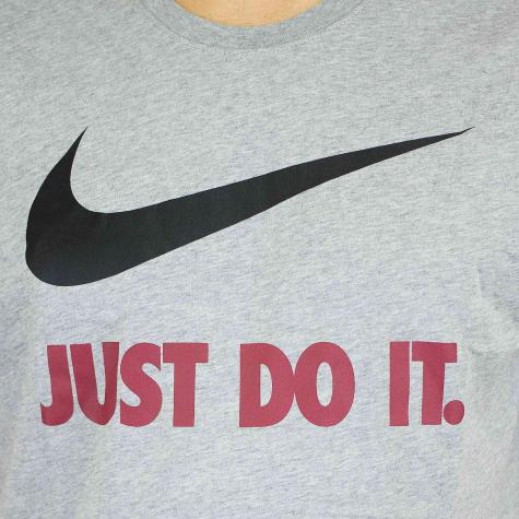 Nike T-Shirt Just Do It Swoosh grau/rot 