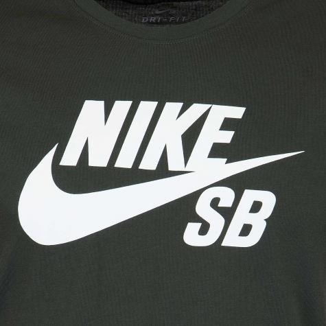 Nike T-Shirt SB Logo sequoia/weiß 