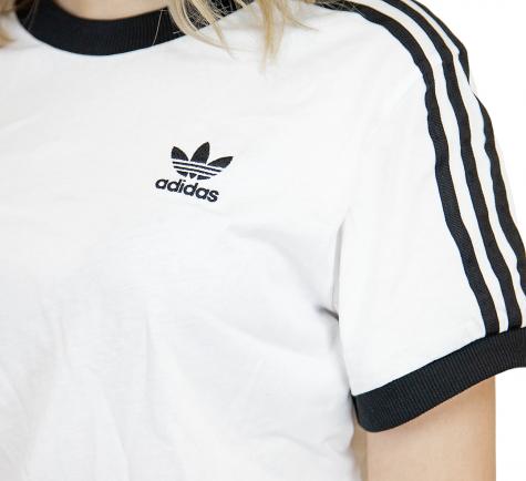 Adidas Originals Damen T-Shirt 3 Stripes weiß/schwarz 