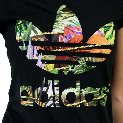 Adidas Originals Flower Trefoil Top schwarz 